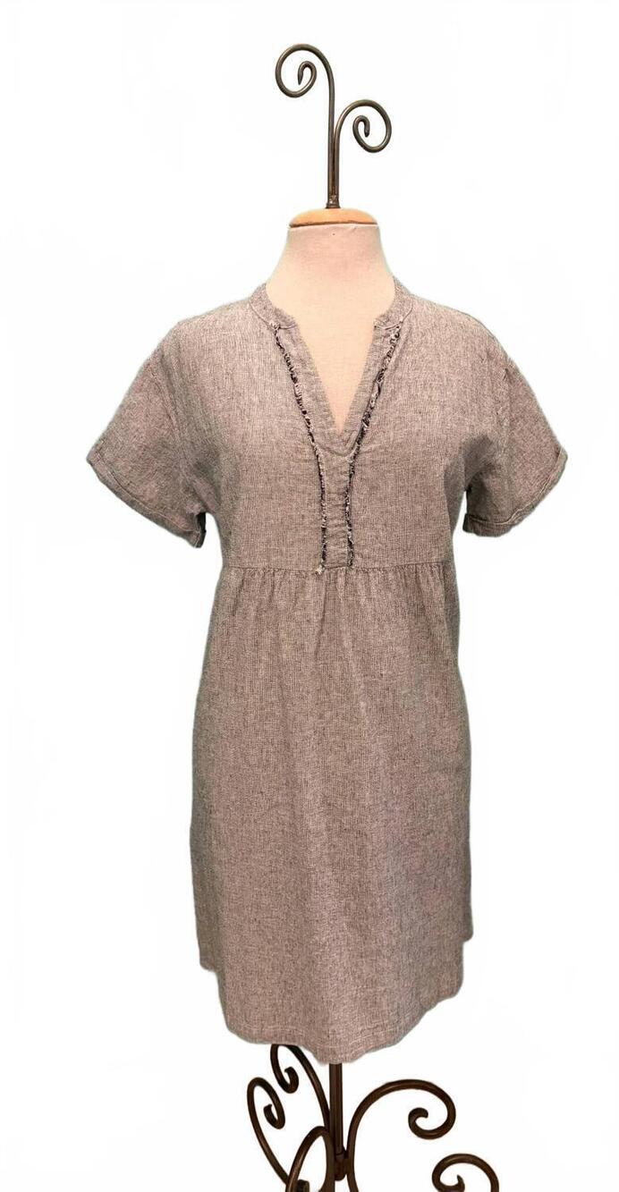 NEW CUT LOOSE women's relaxed cap sleeve dress in white